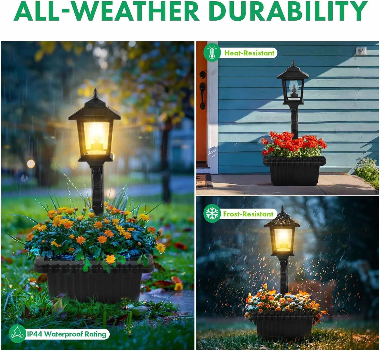 IP44 waterproof heat-resistant and frost-resistant solar planter light